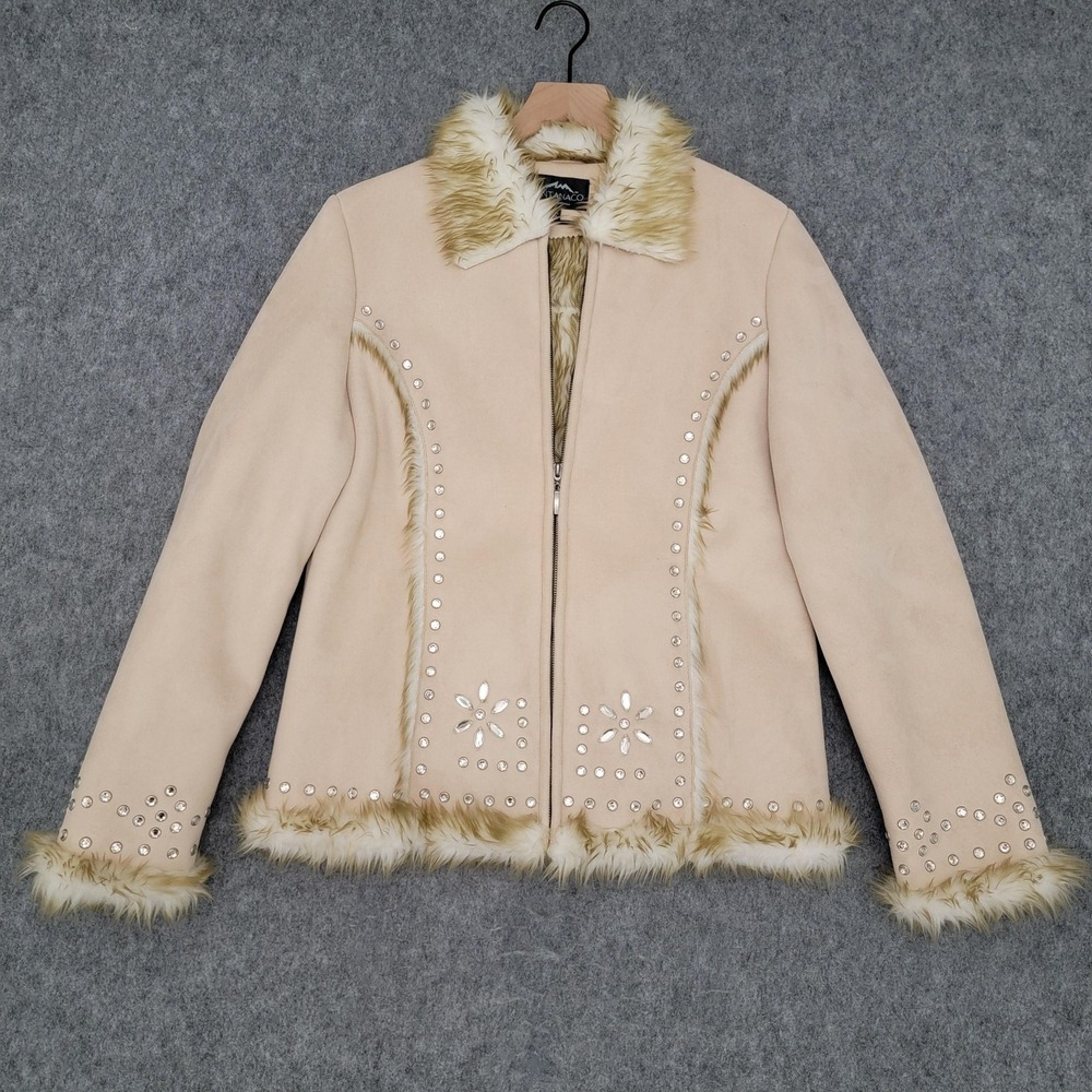 Montanaco Jacket‎ Womens S Beige Studded Penny Lane Scandi Girl Coat
